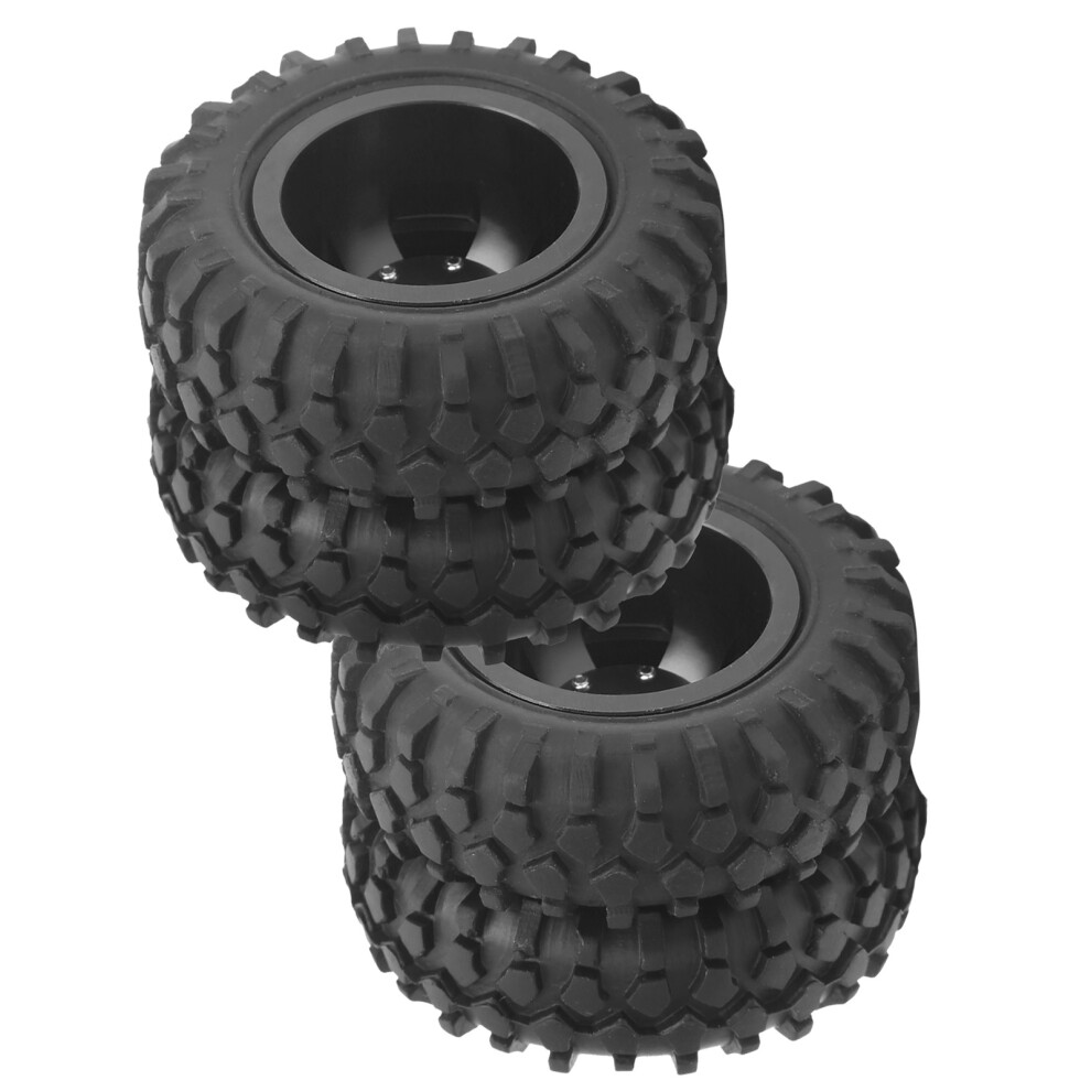 2Pcs Rc Rear Twin Tire Wheels For D12 1/10 Truck 55Mm Dia Black 4921359793947