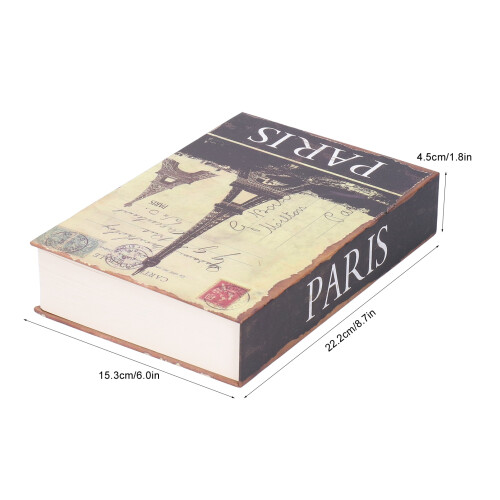 Simuliertes Buch-Form-Eisentresor mit Schlüssel, 22,2x15,3x4,5cm 2