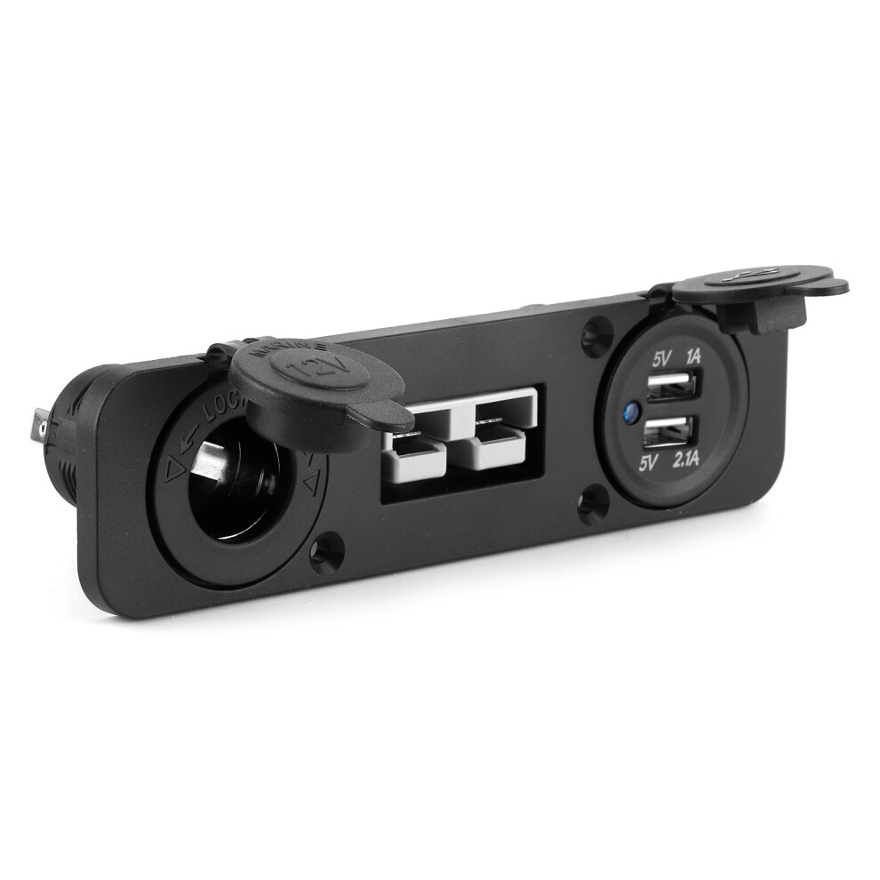 50A 600W Usb Charger Socket For Marine & Rv, Ip65, Black 4651359795312
