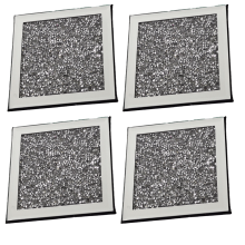 Porta-copos de vidro espelhado, placa decorativa com efeito diamante triturado para decoração elegante de casa, porta-copos quadrados brilhantes de