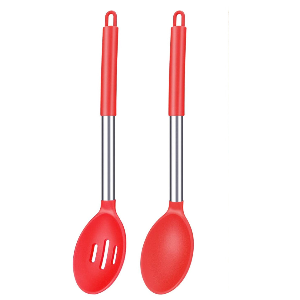 Heat Insulated Cooking Utensils, Food Grade Silicone Tools for Nonstick Cookware, Easy to Clean & Resistant to Stains (2PCS)-image-OPC-PMVMXDS-NEW