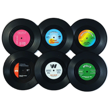 Retro-Geschenk für Musikliebhaber: Strapazierfähige Vinyl-Schallplattenuntersetzer schützen Möbel vor Hitze und Feuchtigkeit, rutschfeste