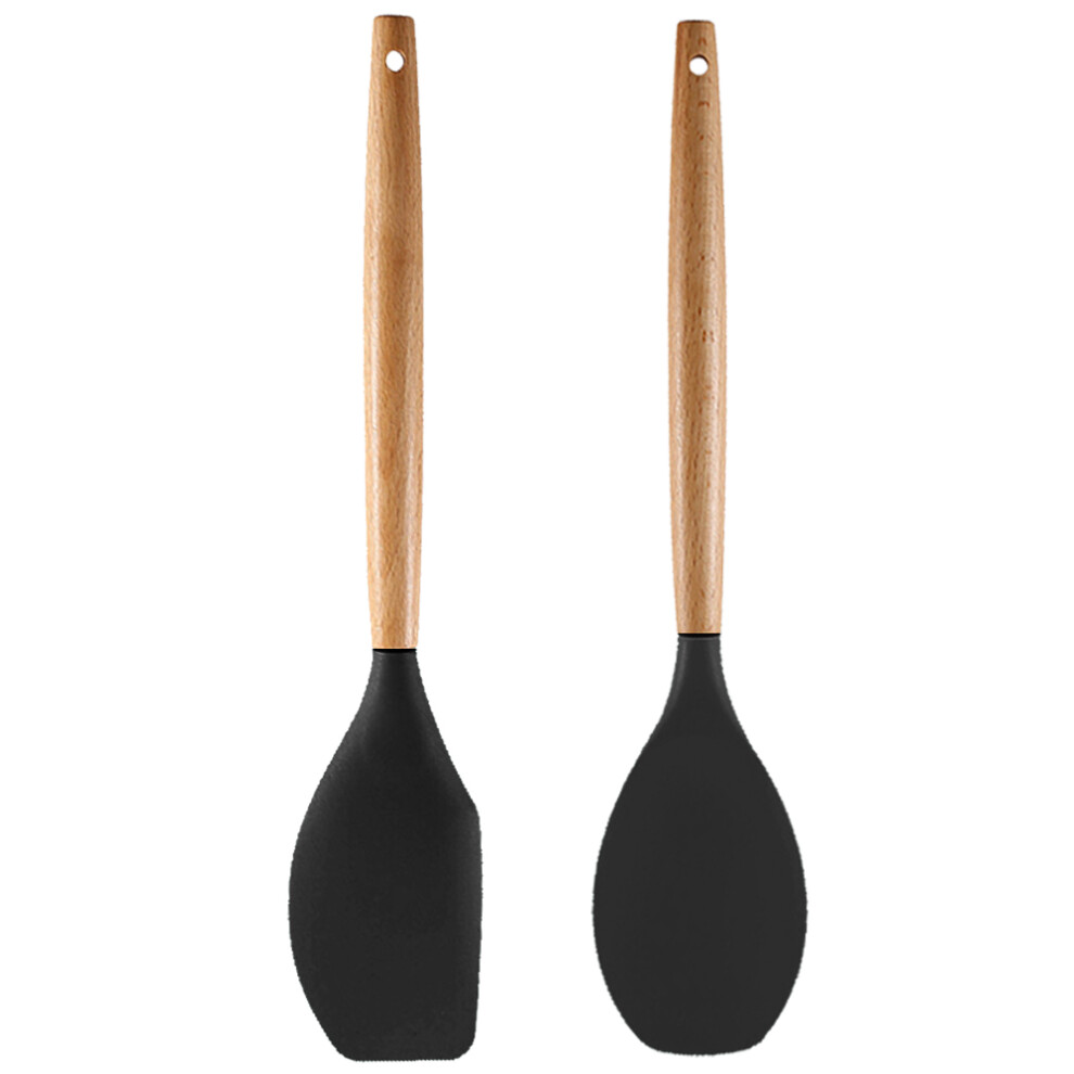 Heat Resistant Cooking Utensils, Silicone Utensil Set for Nonstick Protection Wooden Handle, Easy to Clean, Food Grade Silicone, Ergonomic Design, Com-image-OPC-PMVMY5F-NEW