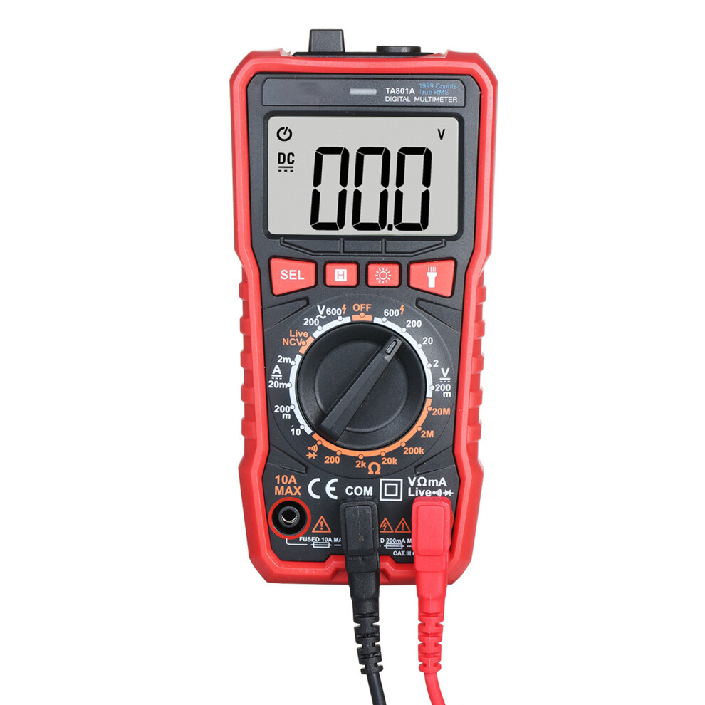 Digital Multimeter Lcd Display Dc/Ac Voltage Meter With Built-In Flashlight 8751359801986