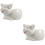 2Pcs Multi-Functional White Ceramic Salad Bowl Ideal for Home and Kids 6