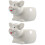 2Pcs Multi-Functional White Ceramic Salad Bowl Ideal for Home and Kids 5