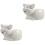 2Pcs Multi-Functional White Ceramic Salad Bowl Ideal for Home and Kids 3