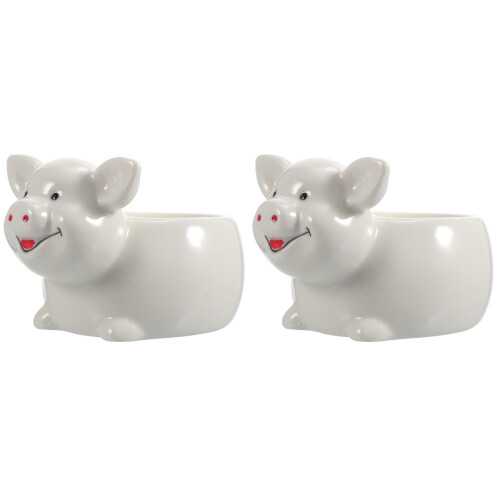 2Pcs Multi-Functional White Ceramic Salad Bowl Ideal for Home and Kids 1