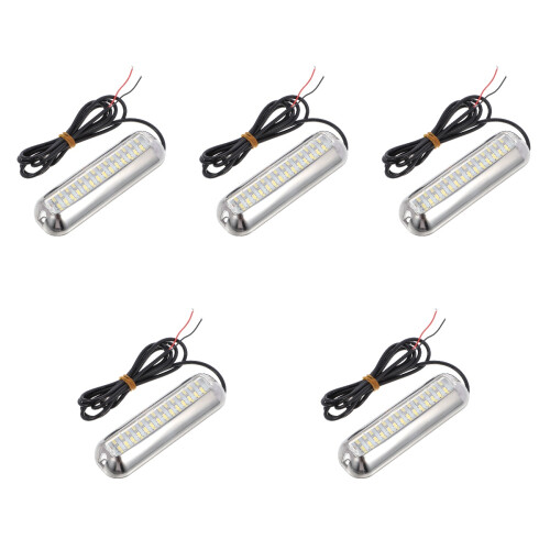 5Stk LED Unterwasser Bootslampe Silber & 2