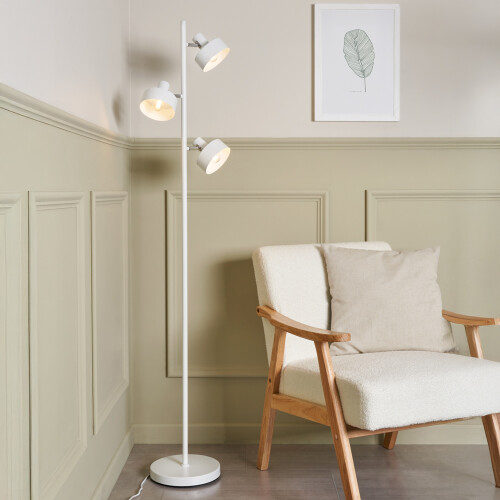 Litecraft Alyssa Task Floor Lamp 3 Light - White 2