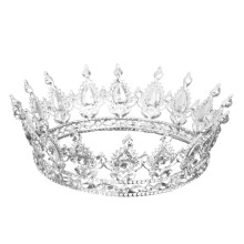 3Stk Rund Crystal Crown Silber Luxus Haarschmuck Damen Hochzeit