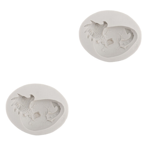 2Stk Weißes Silikon Kuchenform Ei Backhilfe Fondant 2