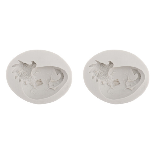 2Stk Weißes Silikon Kuchenform Ei Backhilfe Fondant 1