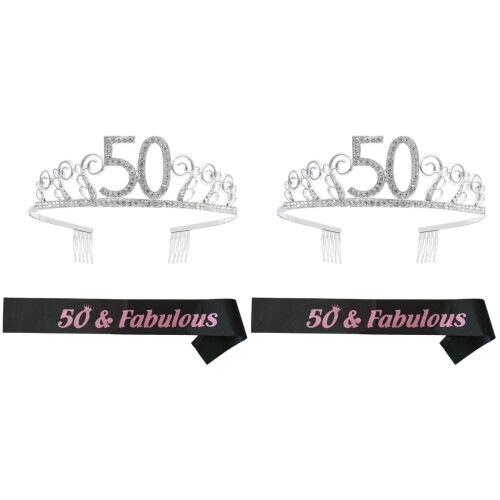 2 Sets Zahl 50 Krone Haarkamm Mit Buchstabenband 1
