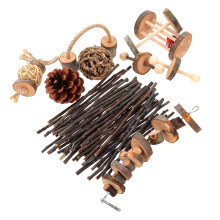 2Sets Holz Kau- Und Zahnpflegespaß Für Kleine Haustiere, Bunt