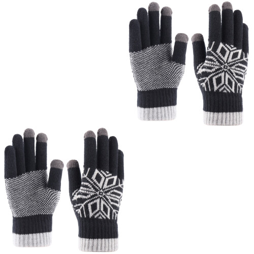 2 Paar Verdickte Touchscreen-Winterhandschuhe Für Herren 2