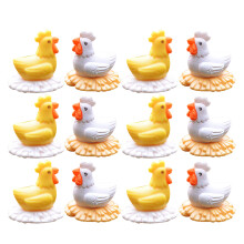 24 Mini Huhn Deko Bastelset Für Sukkulenten 6 Gelb 6 Weiß