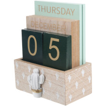 2Stk Rustikaler Holzblock Kalender Für Home Office Desktop