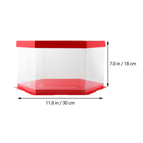 Sechseck Prisma Kuchenbox Transparent Kunststoff Behälter 1
