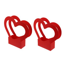 6Stk Rote Blumenverpackung Papierbox Mit Herzgriff