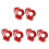 6Stk Rote Blumenverpackung Papierbox Mit Herzgriff 2