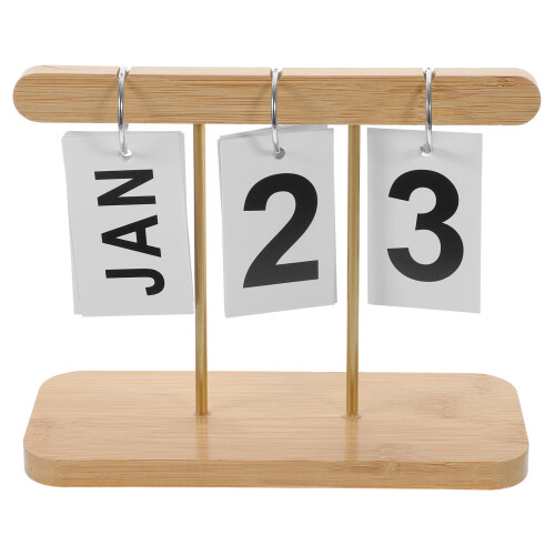3Stück Tischkalender Mit Rustikaler Holzunterlage 2