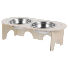 2 Sets Futternapf Für Haustiere Aus Mit Holzgestell