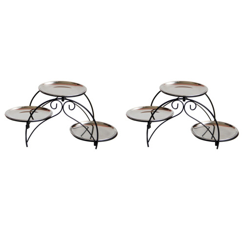 2Sets Kuchen Display Regal in Silber Für 1