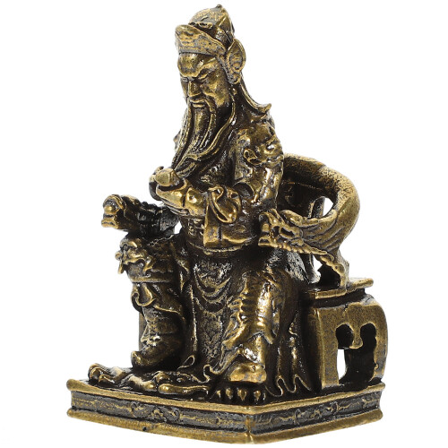 2Stk Desktop Guan Statue Messing Skulptur Figur 1
