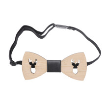 2Stk Hollow Bambus Holzfliege Beige Herren Hochzeit & Feier