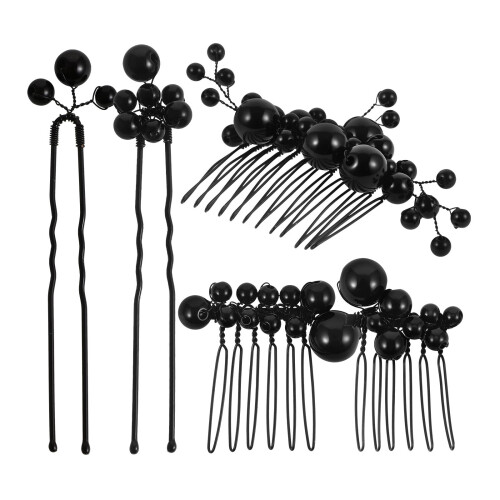 4 Sets -Haarstecker Imitat-Perlen Handgemacht 1