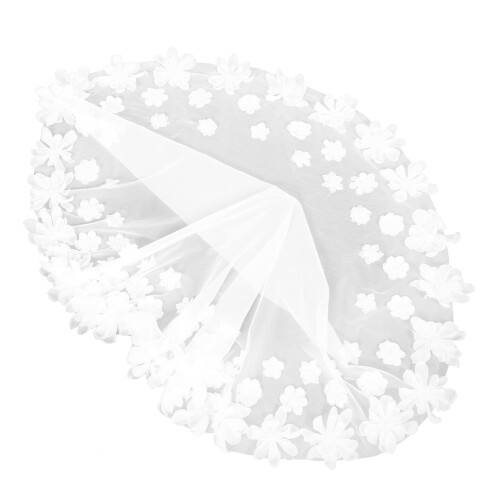 5 Brautkopfschmuck Weiße Netzschleier Schulterlang 2