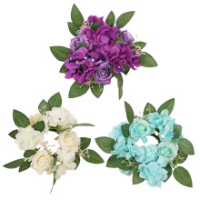 3Stk Kerzenringe Mit Künstlichen Rosenblumen Für Hochzeit Gastgeschenk