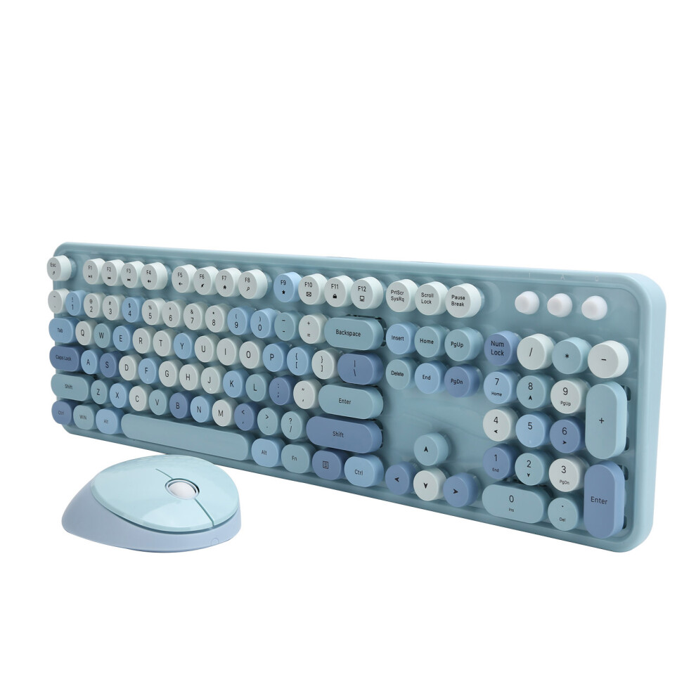 104-Key Wireless Keyboard Mouse Combo - Mechanical Feel Design Blue 4991359806121
