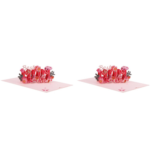 2Stück 3D Grußkarte Muttertag Hohles Papierkunst Geschenk 1