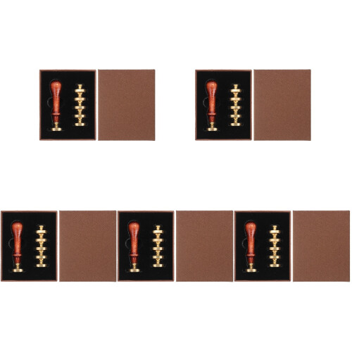 5Sets Holzgriff Wachssiegel Stempel DIY Geschenk Hochzeit 1