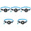 5Ud Collar Reflectante Antipérdida Azul Para Perros Y 4