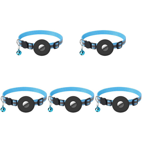 5Ud Collar Reflectante Antipérdida Azul Para Perros Y 2