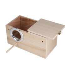 Hochwertiger Holz-Vogelzuchtkasten mit linker Türöffnung und Ständer