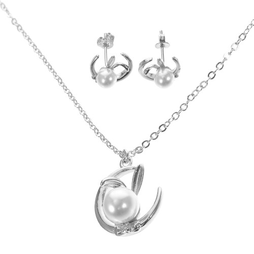 3 Sets Easter Bunny Eardrop Necklace Cartoon Jewelry