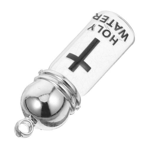 5Pcs Holy Water Bottle: Refillable Glass With Cross 2