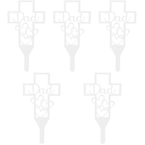 5Pcs White Decorative Cemetery Stakes Easy Insert Lawn Yard Ornament 2
