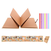 3Pz Album Foto Laurea Kraft Chiaro Vintage 36 Pagine Accordeon