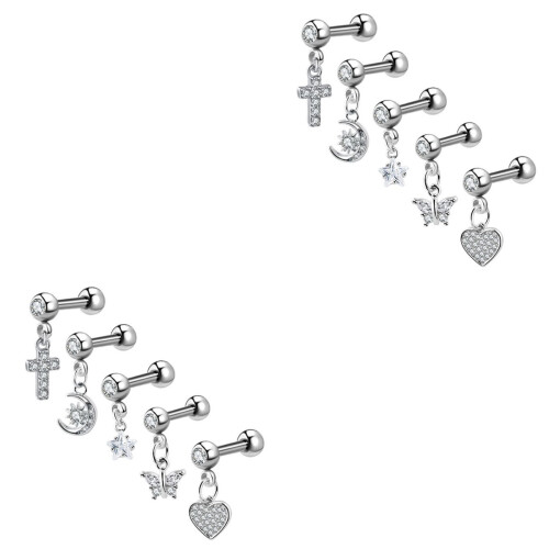 10Pz Tragus Cartilagine Inossidabile 2
