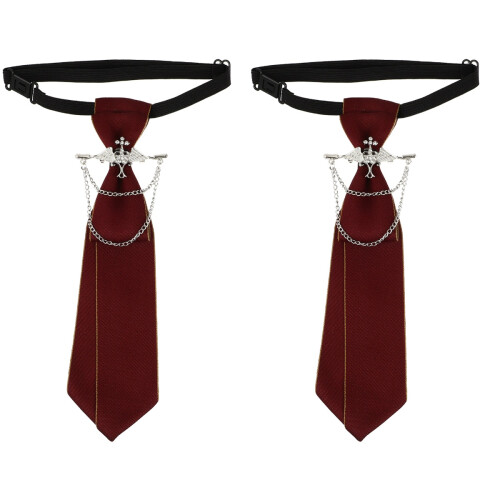 2Pz Cravatte Rosse Pre- in Polyester Per Matrimonio E Party 1
