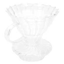 Glass Pour Over Coffee Dripper Cone Filter, 11.5x11.3x6cm