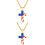 2St Flag Necklace Titanium Staal Goudkleurig Man Decor Accessoire 5
