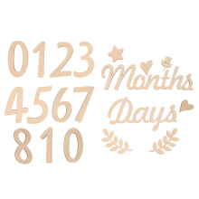 5Sets Baby Maandelijkse Mijlpaal Decor Met Glad Hout