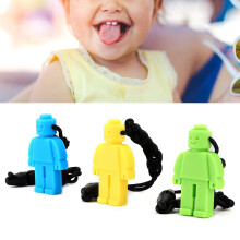 Silicone-Kauspielkette für Autismus & Zahnen, 6,5 cm, Blau/Grün/Gelb