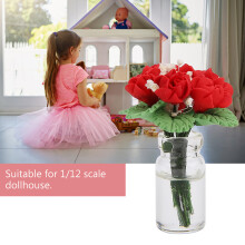 Miniaturgarten Puppenhaus Pflanze 1:12 Maßstab Bonsai Spielzeug Rotes Modell